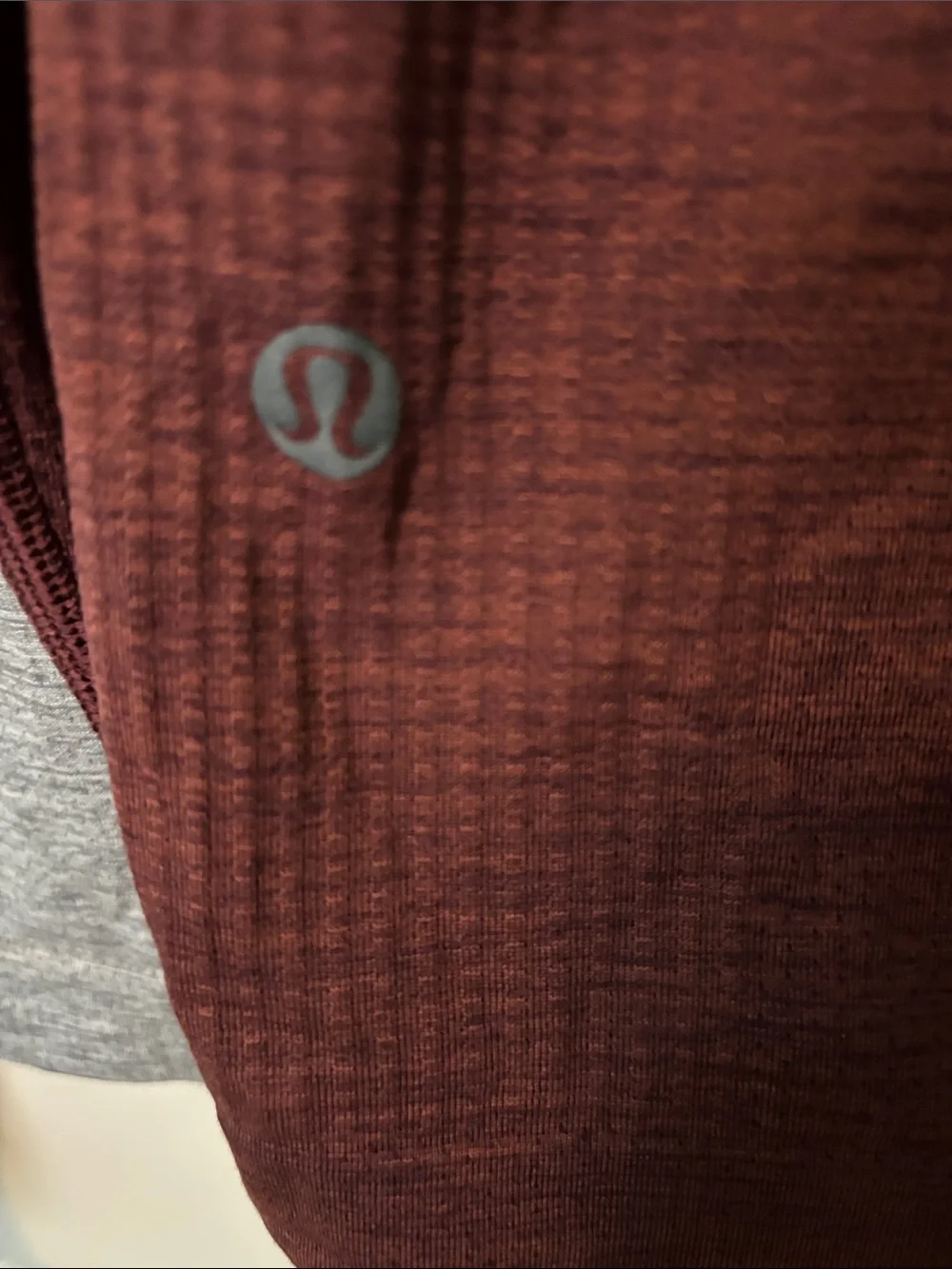 Champion Long-Sleeve Crew Tops - Maroon & Light Gray - Picture 3 of 6